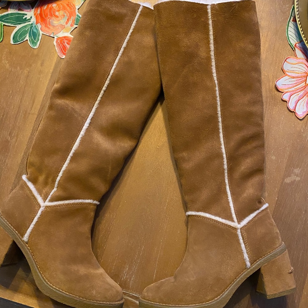 Ugg heel knee boots new